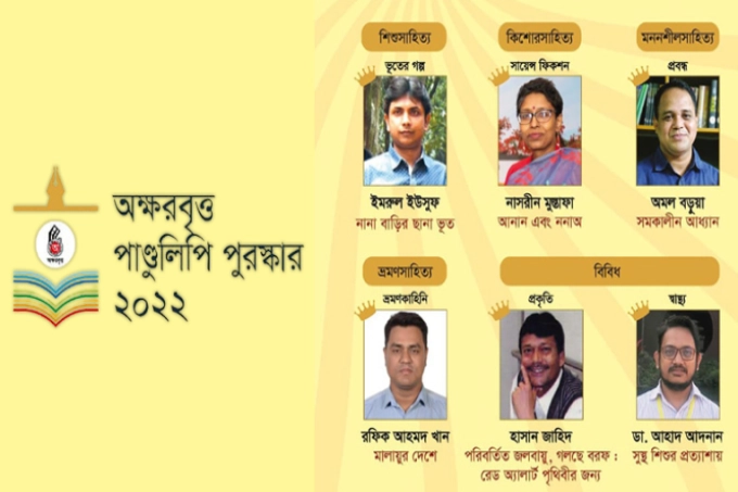 অক্ষরবৃত্ত পাণ্ডুলিপি পুরস্কার পেলেন ৬ লেখক